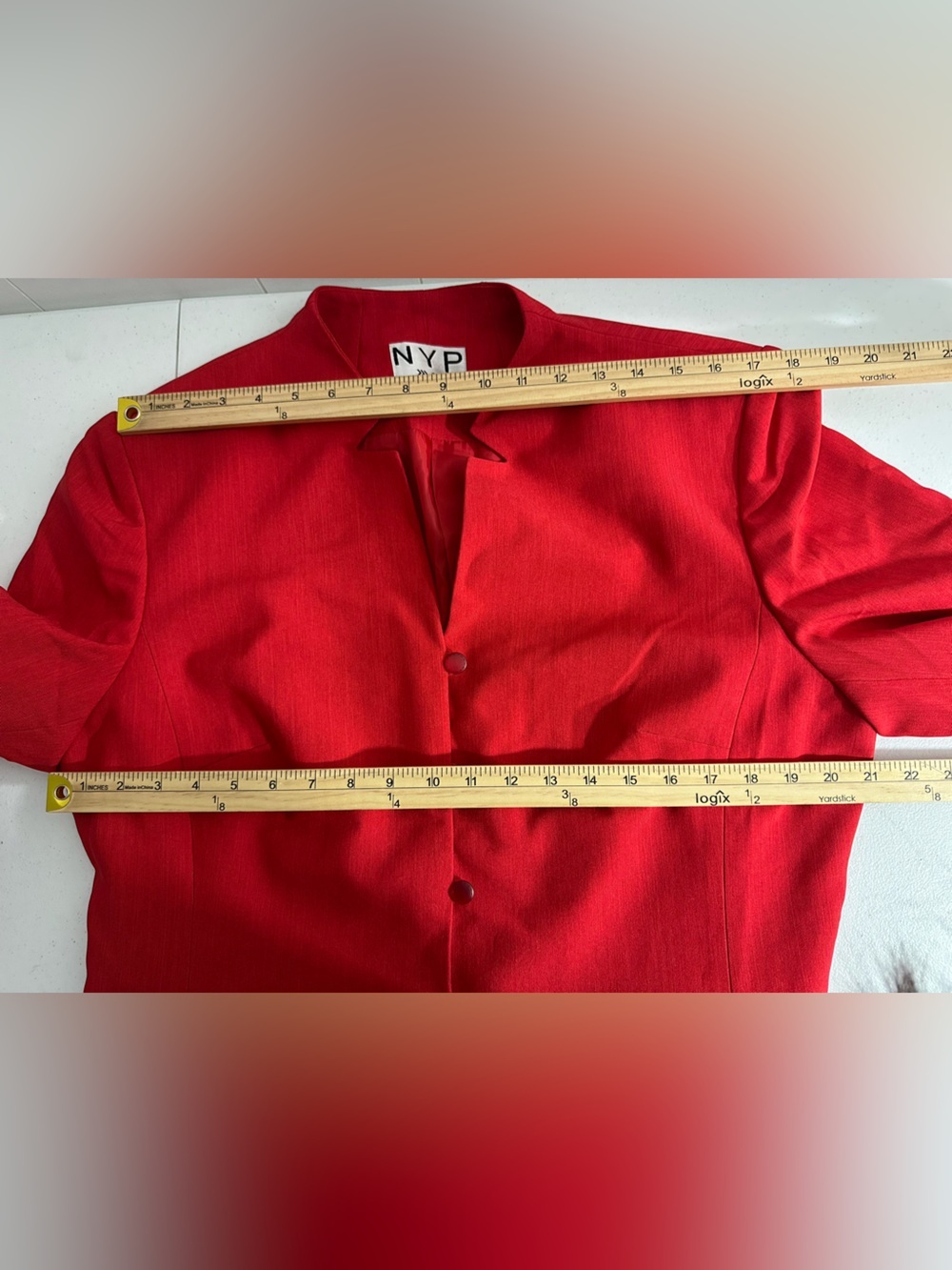 NEW NYP Suits Size 18 Women’s Red Lined Blazer And Skirt Suit Set Button Up - Picture 12 of 16